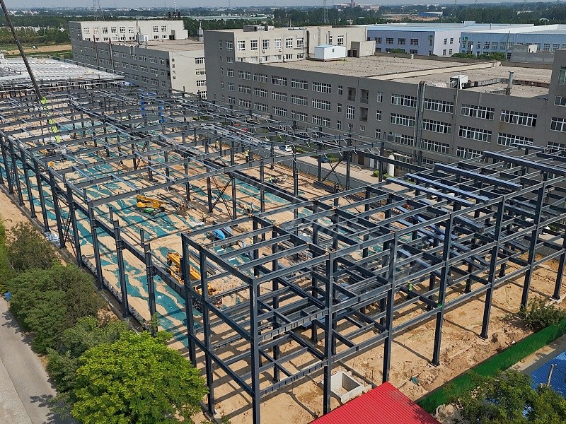 蔚蓝钢结构丨郑州德惠福钢结构厂房建造案例