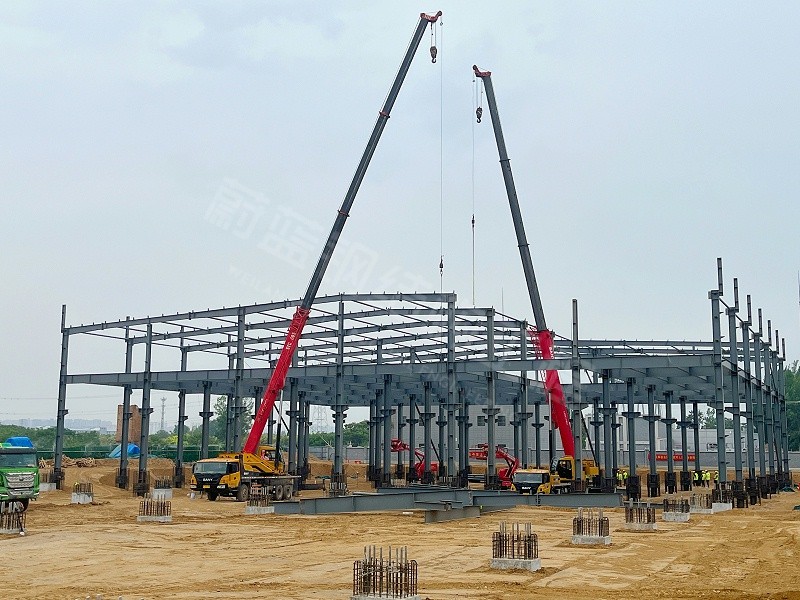蔚蓝钢结构丨河南景链钢结构厂房建造案例