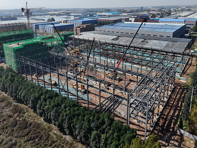 蔚蓝钢结构丨河南凯盛能源科技1#钢结构厂房建造案例