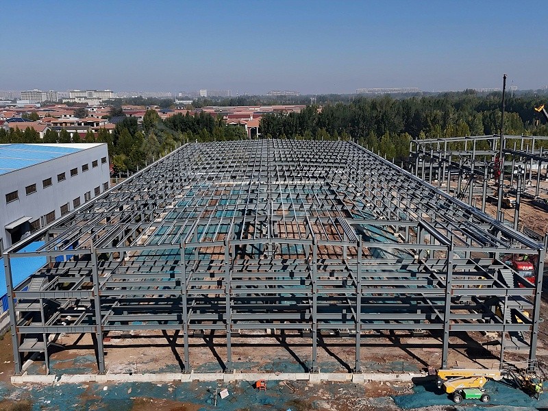 蔚蓝钢结构丨河南凯盛能源科技2#钢结构厂房建造案例