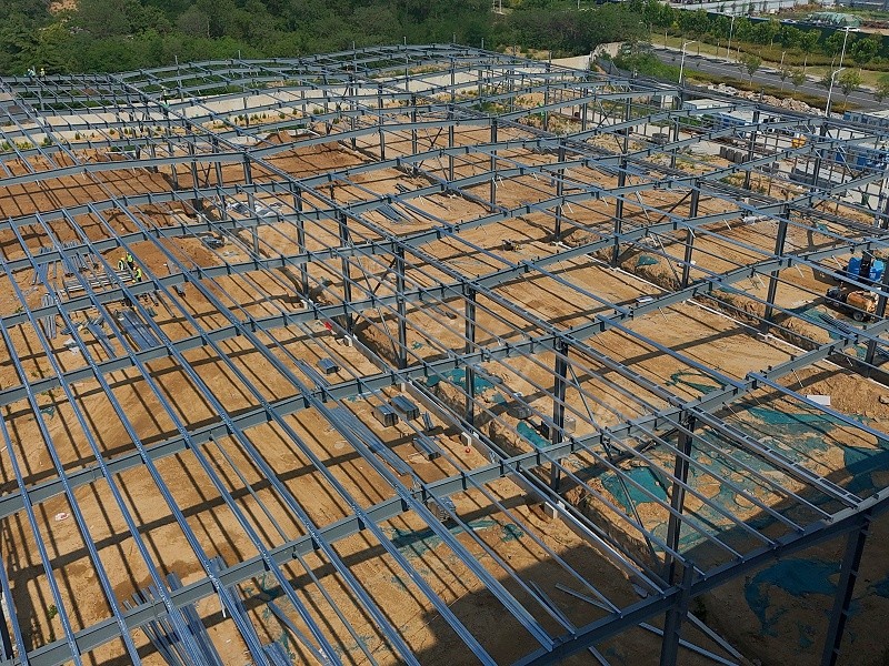 蔚蓝钢结构丨郑州仕振钢结构厂房建造案例