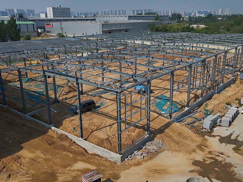 蔚蓝钢结构丨郑州仕振钢结构厂房建造案例