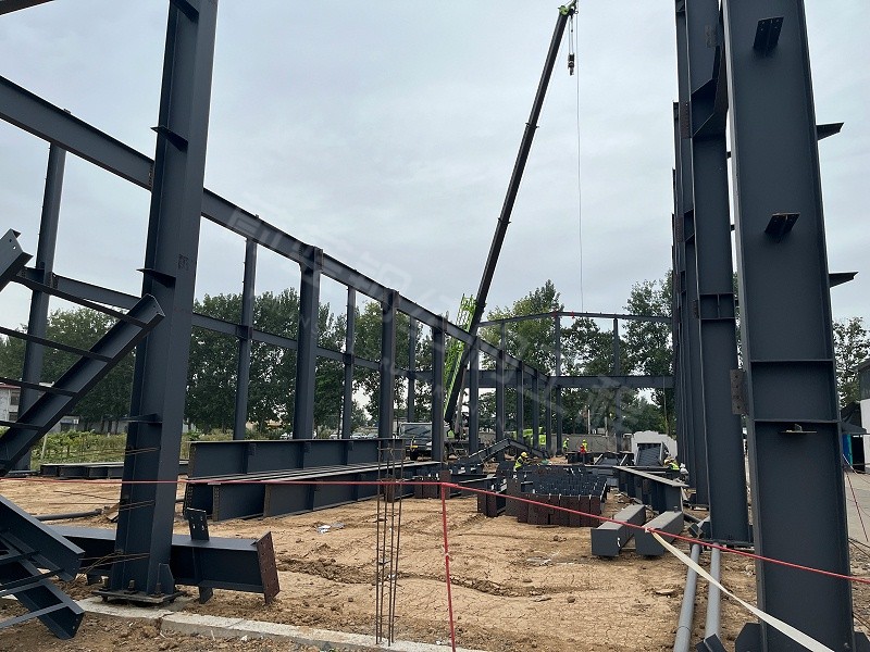 蔚蓝钢结构丨河南金蝌蚪食品科技钢结构厂房建造案例