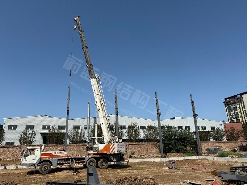 蔚蓝钢结构丨河南施美克5#钢结构厂房建造案例