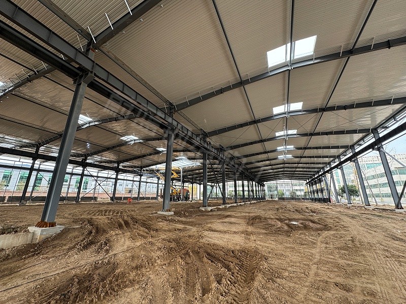 蔚蓝钢结构丨河南施美克5#钢结构厂房建造案例