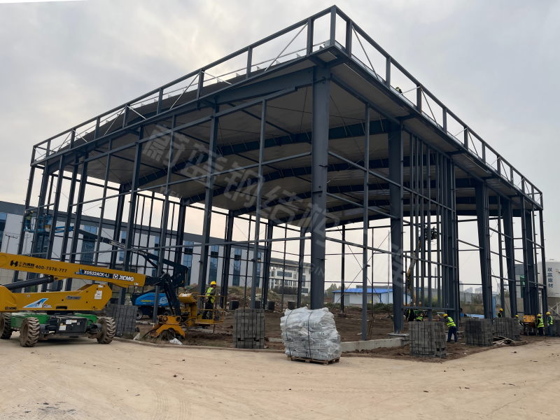 蔚蓝钢结构丨河南施美克9#钢结构厂房建造案例