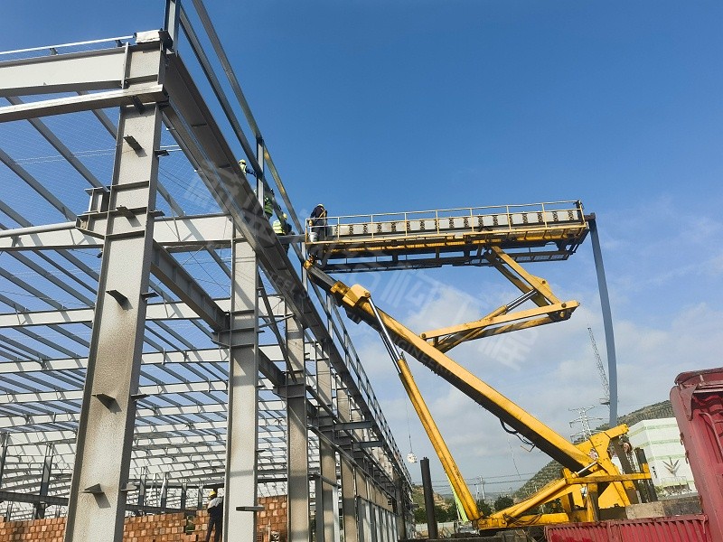蔚蓝钢结构丨甘肃银财钢结构工业厂房建造案例